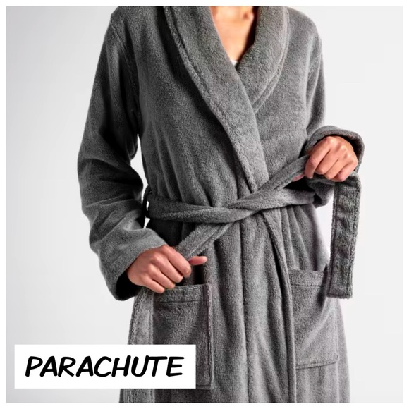Parachute Classic Turkish Cotton Luxury Womens Robe Size M Gray - Picture 2 of 9